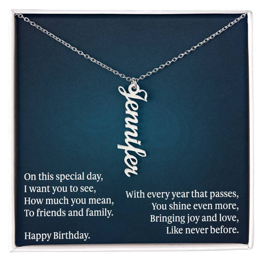 Collar con nombre: en este día especial, feliz cumpleaños